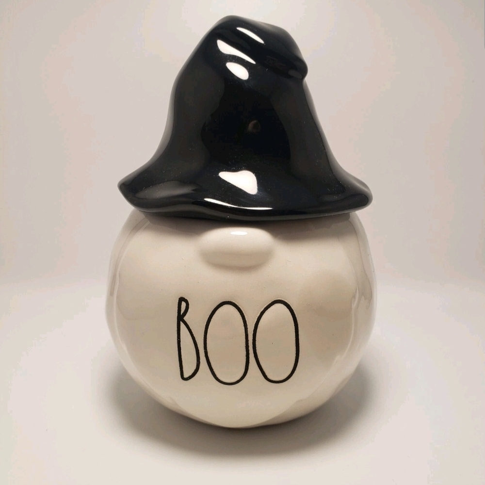 Rae Dunn Black and White Boo Jar